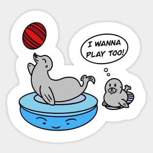 Funny sea lion baby Sticker